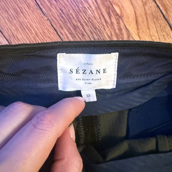 Sezane Dan Trousers Dark Olive - Size 6 - Picture 7 of 11